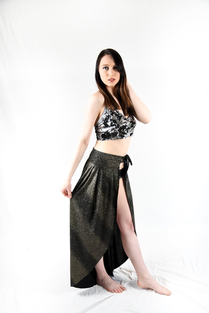 open front long skirt