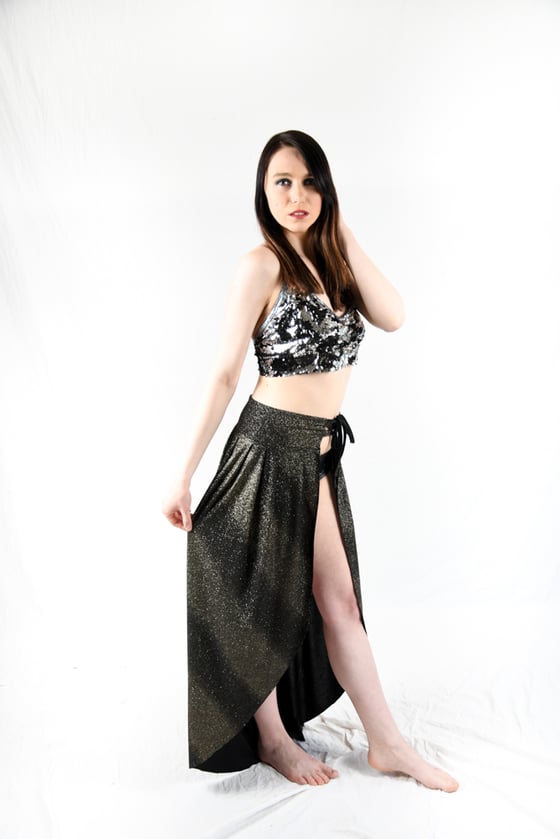 Image of SPARKLE PARTY! Open front maxi skirt 