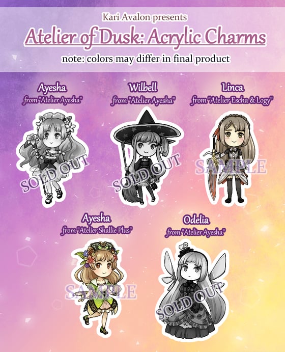 Image of Atelier of Dusk Series Acrylic Charms [Ayesha and Linca left!]