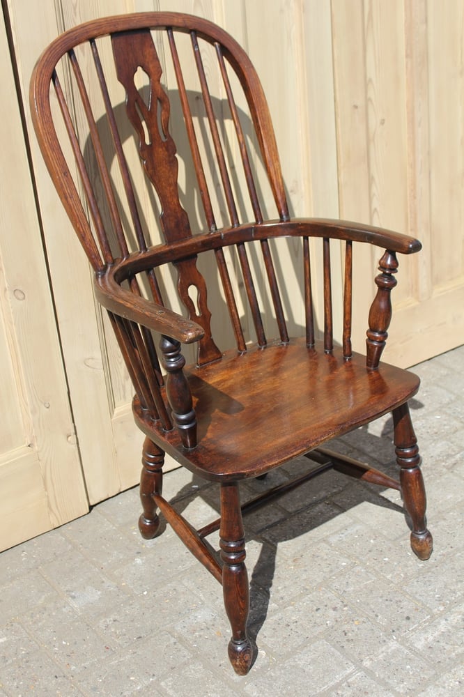 Image of ELM AND ASH HIGH BACK WINDSOR ARMCHAIR