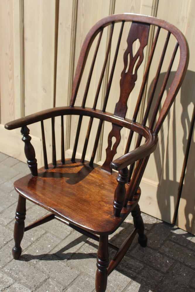 Image of ELM AND ASH HIGH BACK WINDSOR ARMCHAIR