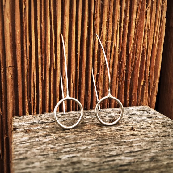 Image of Hand Soldered Fine Silver earrings- medium circles