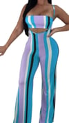 Striped Bra and Pants Jumpsuit