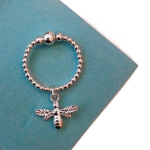 Image of Sterling Silver Bee Charm Ring