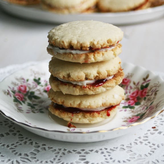 Image of Coconut Raspberry Sandwich Cookies - ONE DOZEN