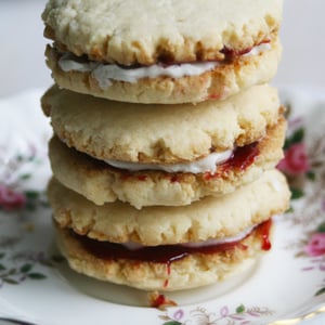 Image of Coconut Raspberry Sandwich Cookies - ONE DOZEN