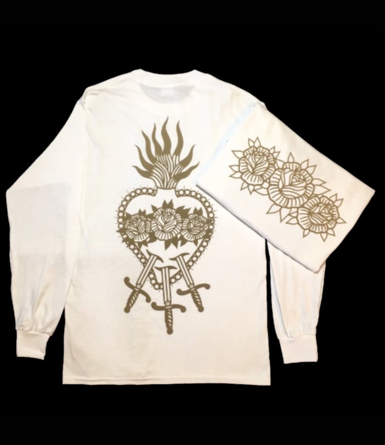 Image of White sacred heart long sleeve T-shirt