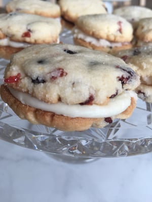 Image of Cranberry Lemon Sandwich Cookies - ONE DOZEN