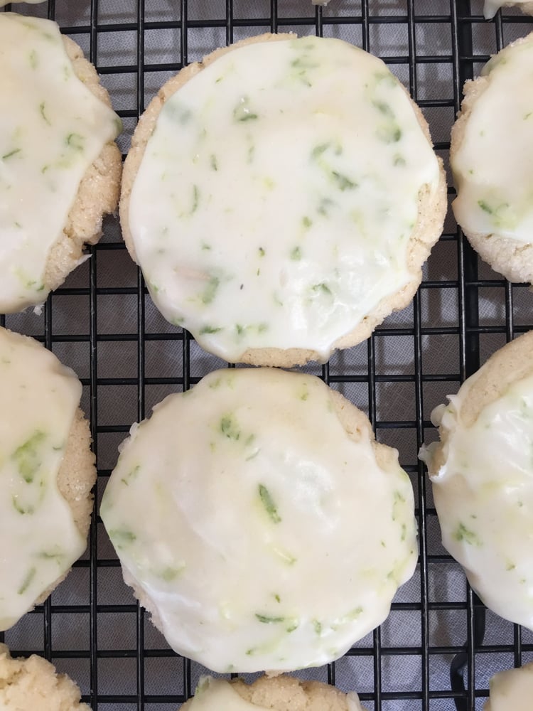 Image of Frosted Coconut Lime Shortbread Cookies - TWO DOZEN