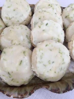 Image of Frosted Coconut Lime Shortbread Cookies - TWO DOZEN