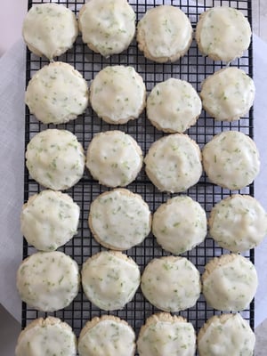 Image of Frosted Coconut Lime Shortbread Cookies - TWO DOZEN