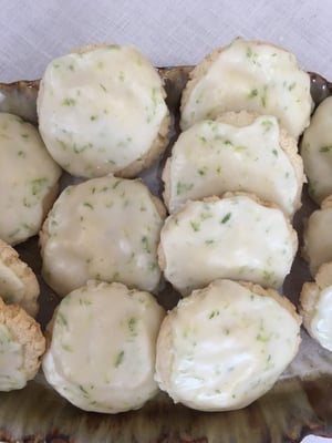 Image of Frosted Coconut Lime Shortbread Cookies - TWO DOZEN