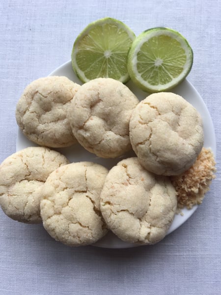 Image of Toasted Coconut and Lime Cookies with a Lime Drizzle  -TWO DOZEN