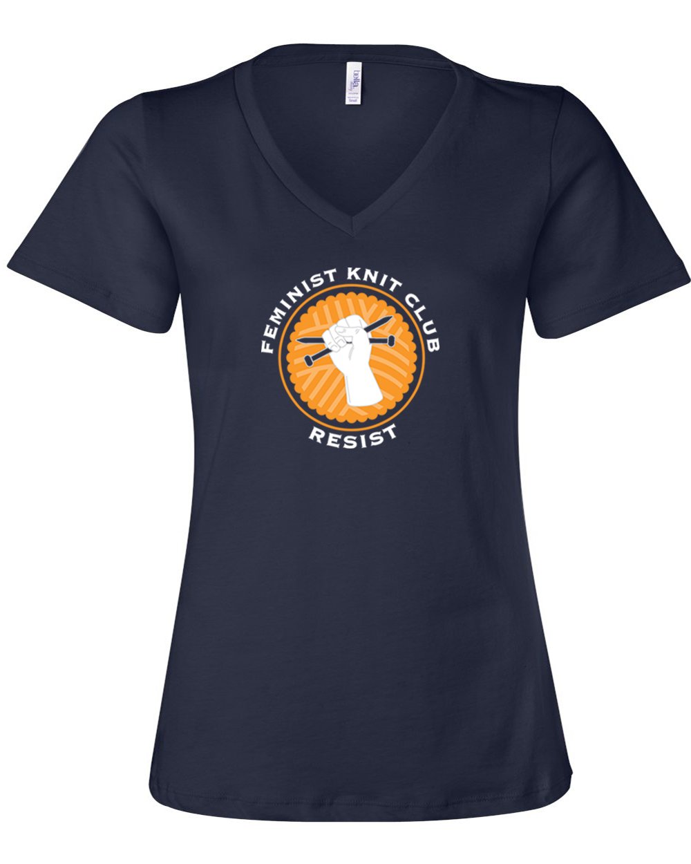 Image of Navy V-Neck Feminist Knit Club - Relaxed Women's Tee