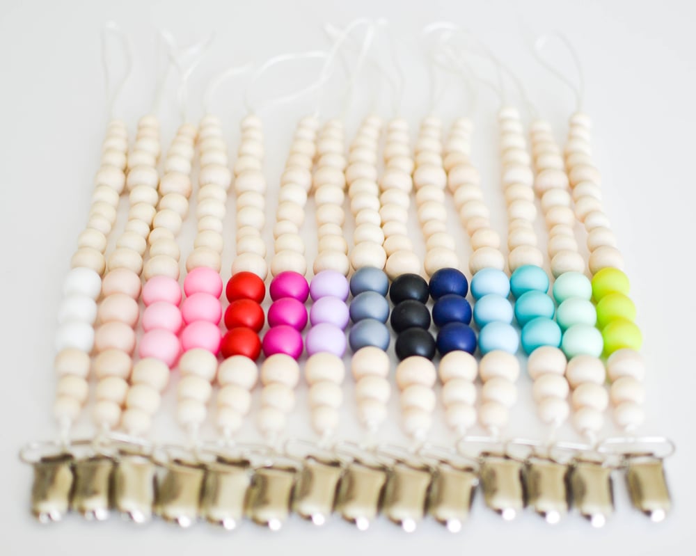 Image of Beaded Binky Clips