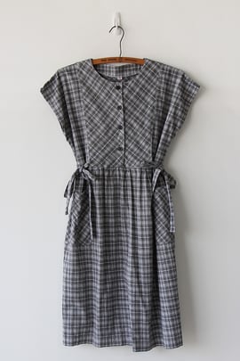 Image of SOLD Plaid Dress With Side Ties And Pockets