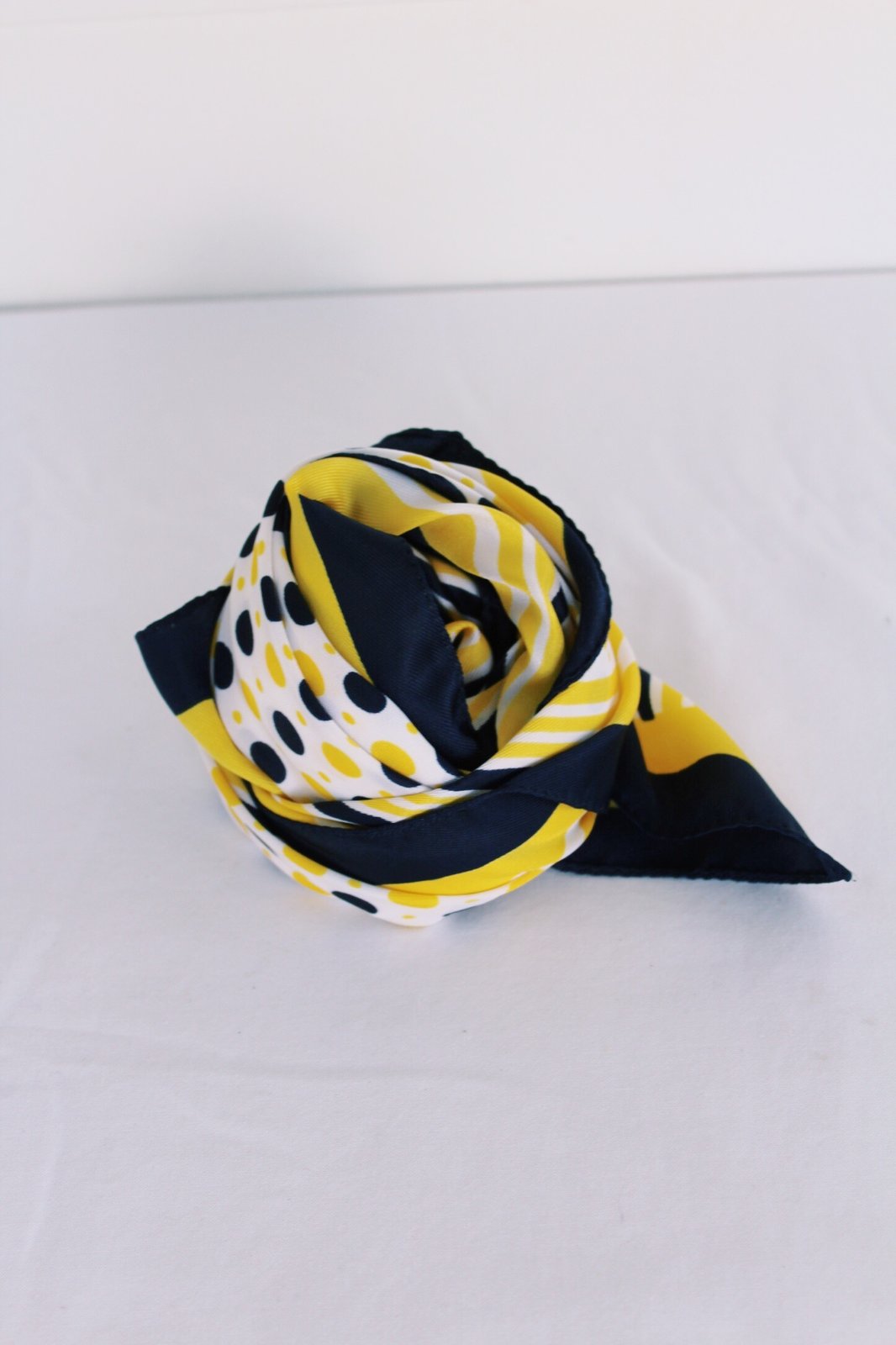 navy yellow scarf