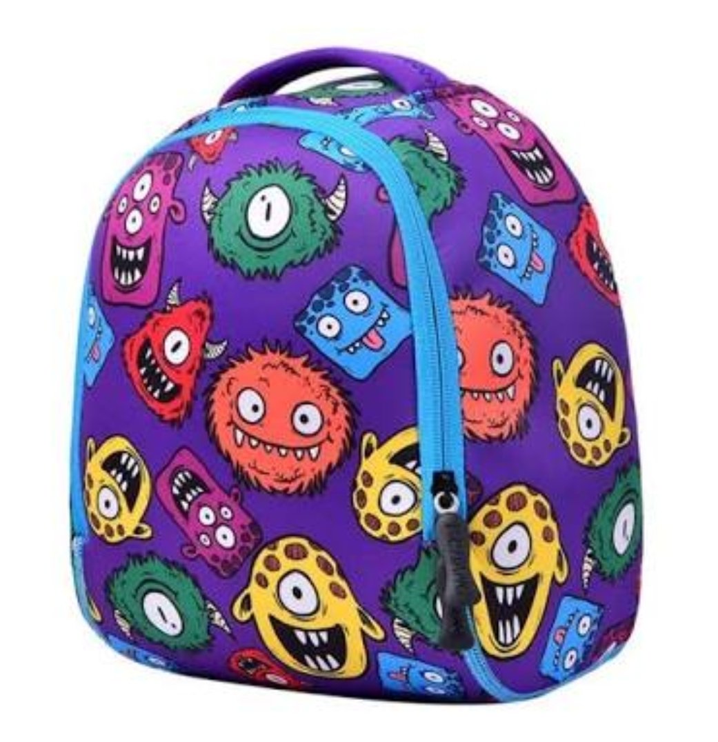 Neoprene backpack - Monsters purple or red | Apples and Bananas