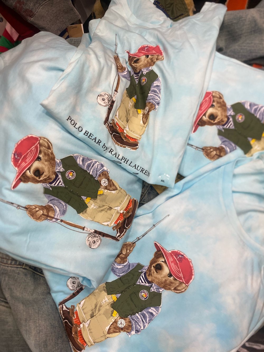 Polo bear tees fishing pole 