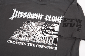 Image of DISSIDENT CLONE "CREATING THE CONSUMED" GREY SHIRT
