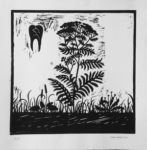 Image of Linoleum print - Den Sorte Ridder, print 1