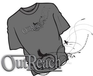 Image of OutReach "Swirly Bird" Grey Shirt