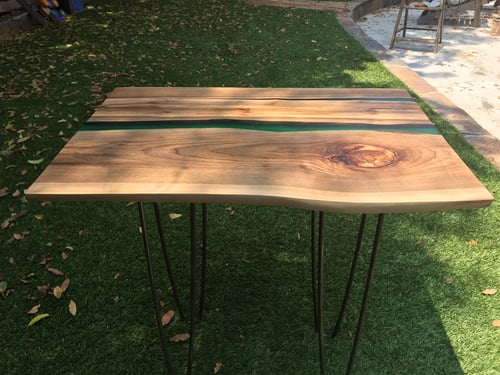 Image of Claro black walnut /  green resin table