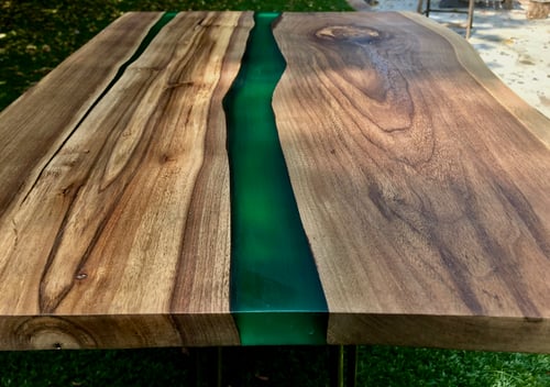 Image of Claro black walnut /  green resin table