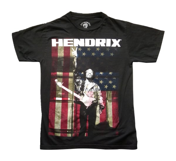 Image of Jimi Hendrix American Flag T Shirt - Size Small
