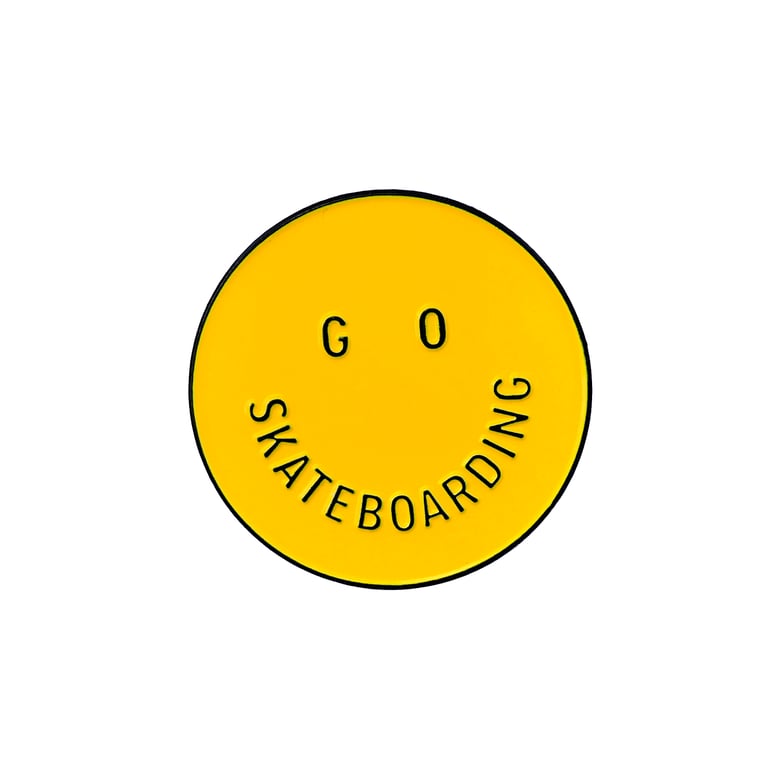 Image of GO SKATE SMILEY FACE PIN