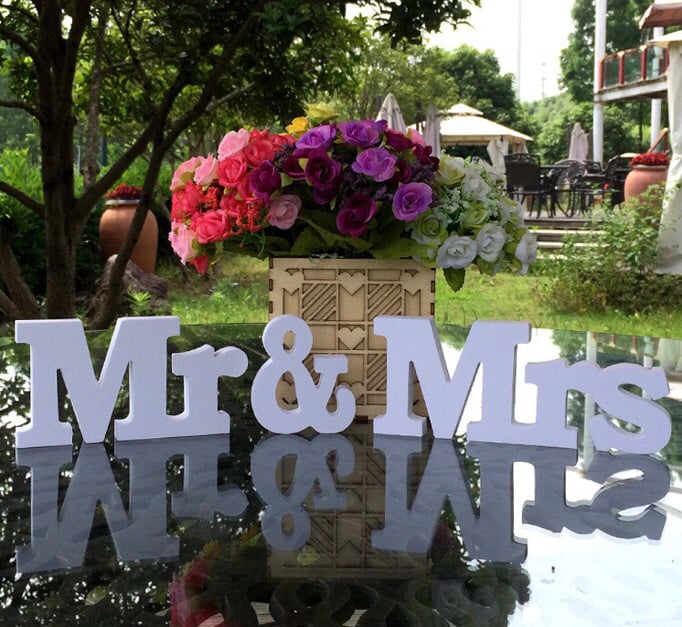 Image of Mr & Mrs Wooden Letter Decoration