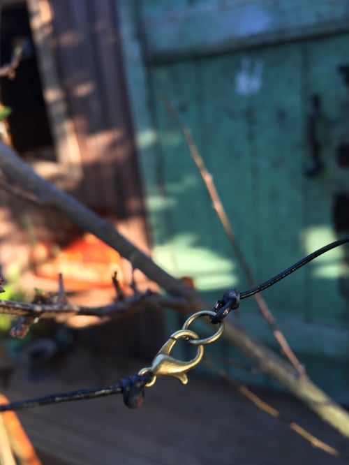 Image of Choker style necklace / resin and wood pendant