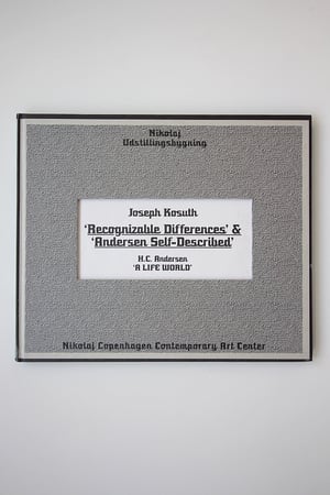 Joseph Kosuth - ‘Recognizable Differences’ & ‘Andersen self-described’