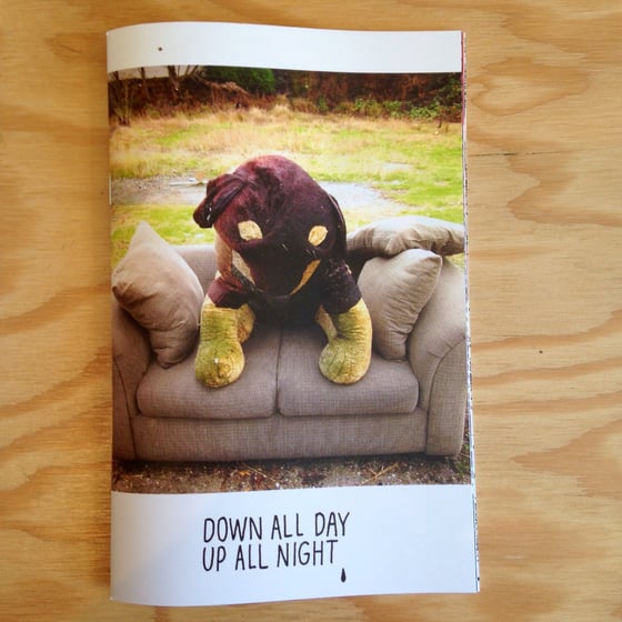 Image of "Down all day, Up all night" zine by Pacolli