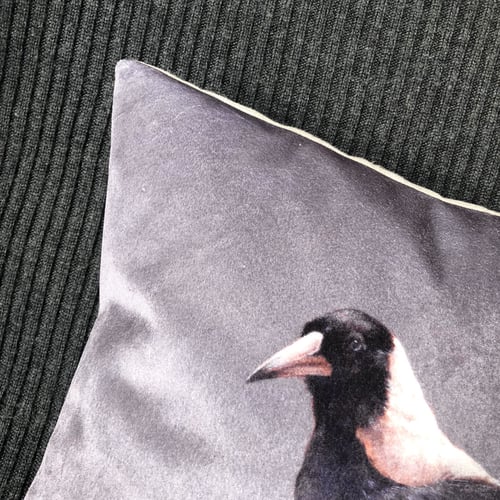 Image of Velvet Magpie on Hat Cushion