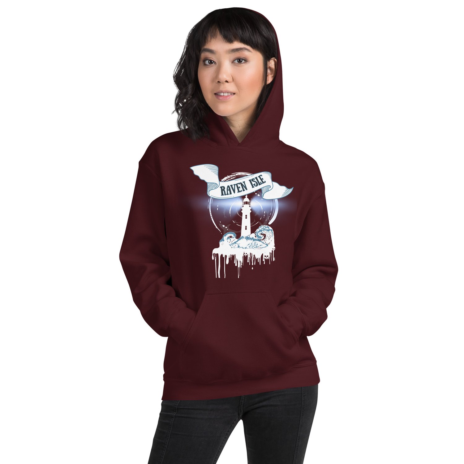 Image of Officially licensed does it hurt Raven Isle white Unisex Hoodie