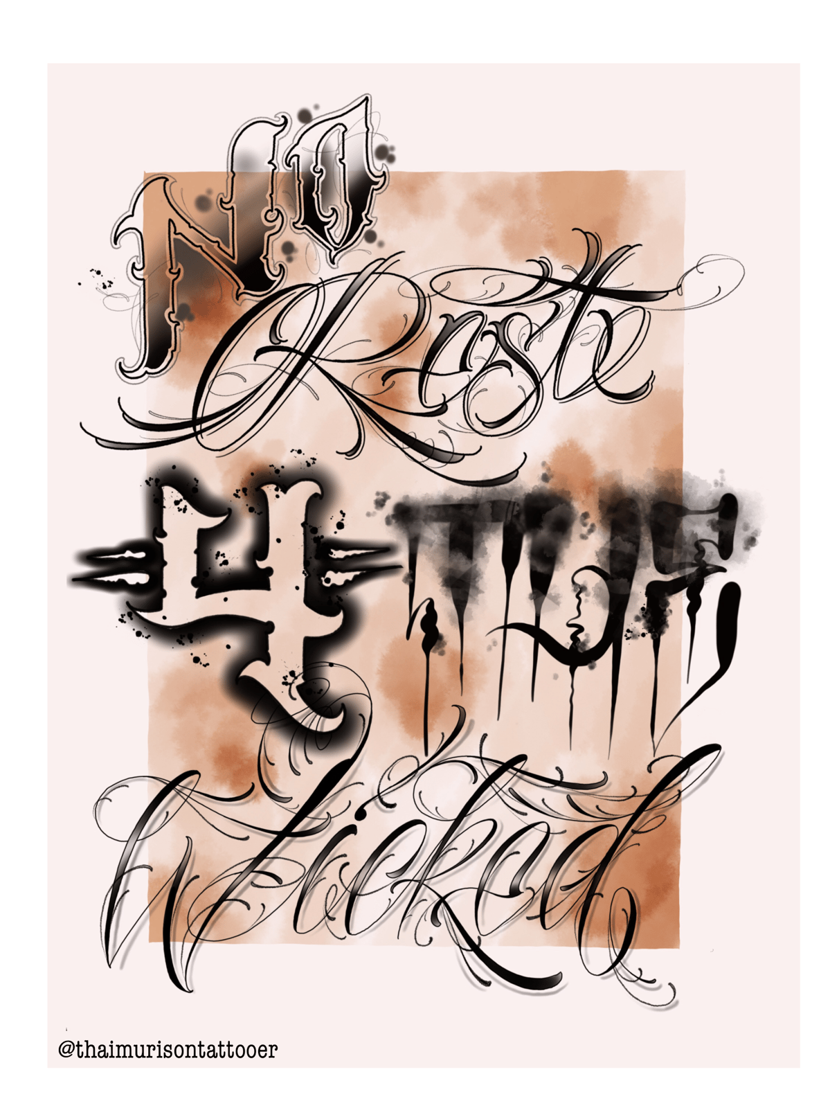 Aint no rest for the wicked  tattoo font download free scetch