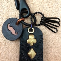 Image 3 of Fish Hook Key Chain with Leather tags
