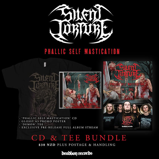 Image of Silent Torture 'Phallic Self Mastication' CD & Tee Bundle