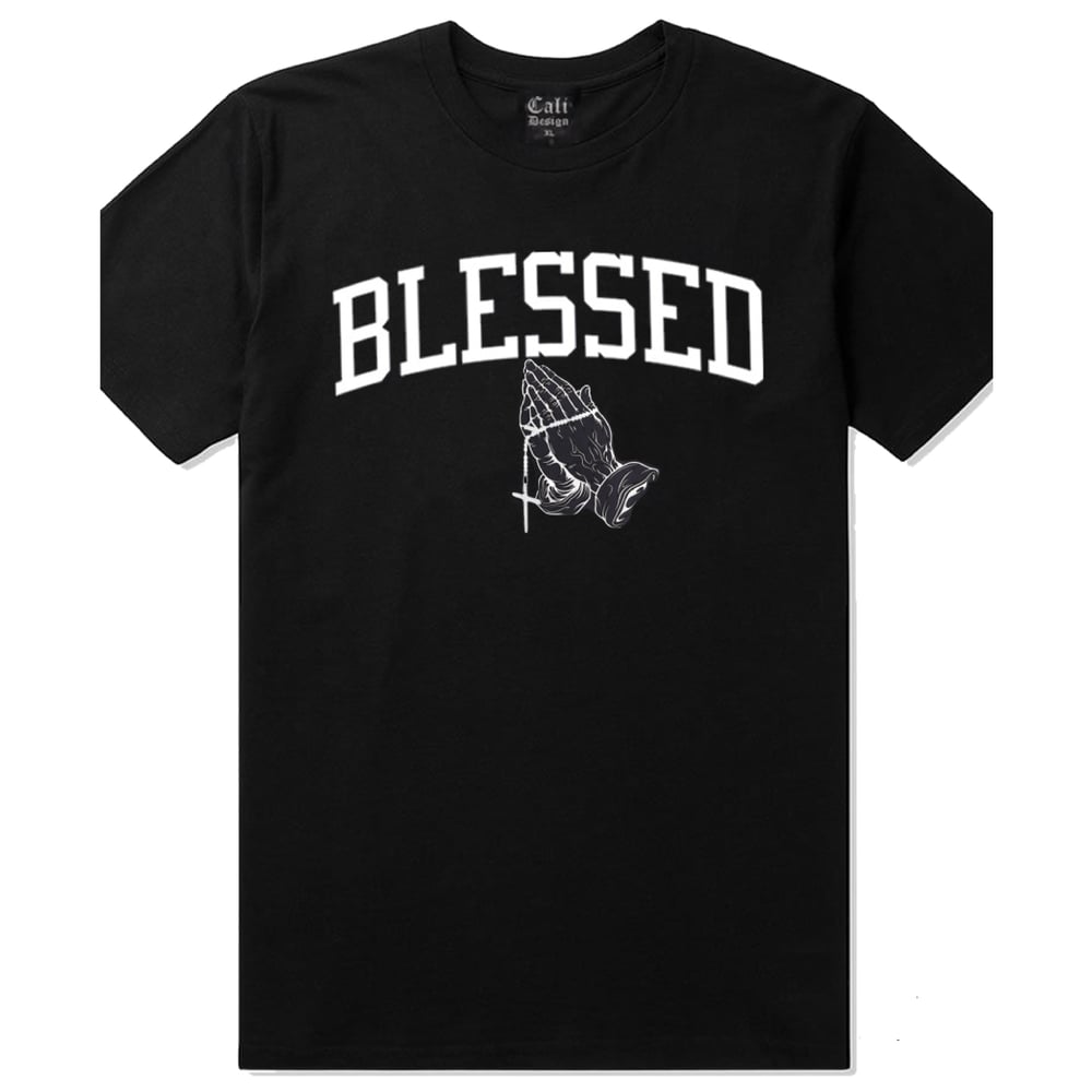 Image of Men's Blessed Praying Hands T-Shirt Black