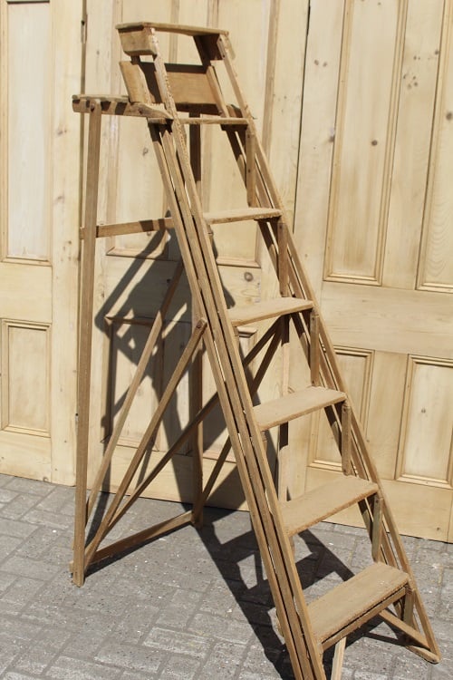 Image of Vintage Pine lattice step ladders