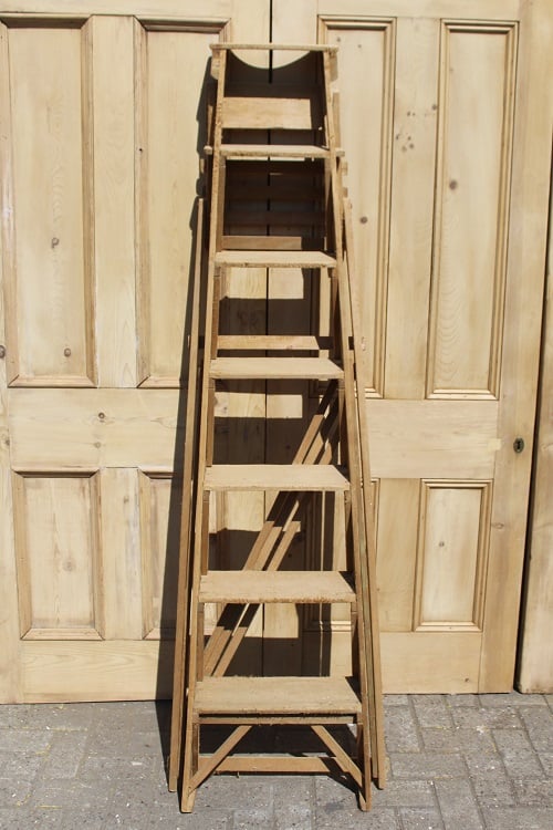 Image of Vintage Pine lattice step ladders
