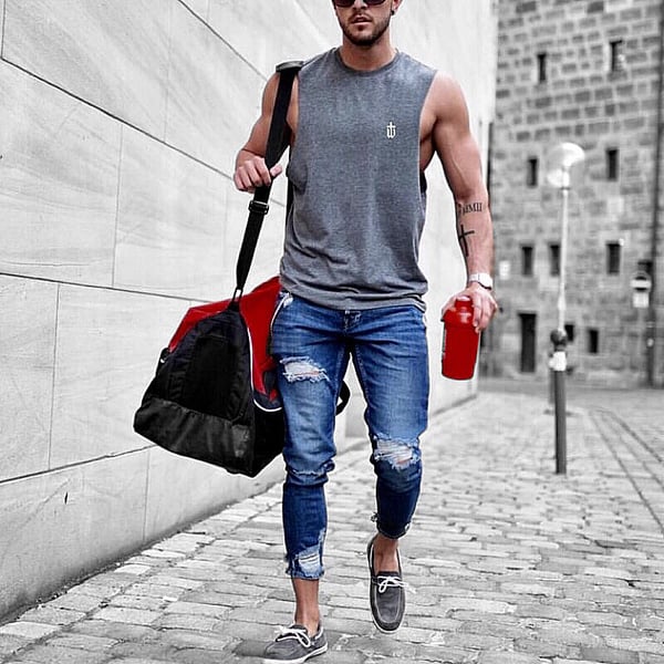 Image of GREY SLEEVELESS TEE