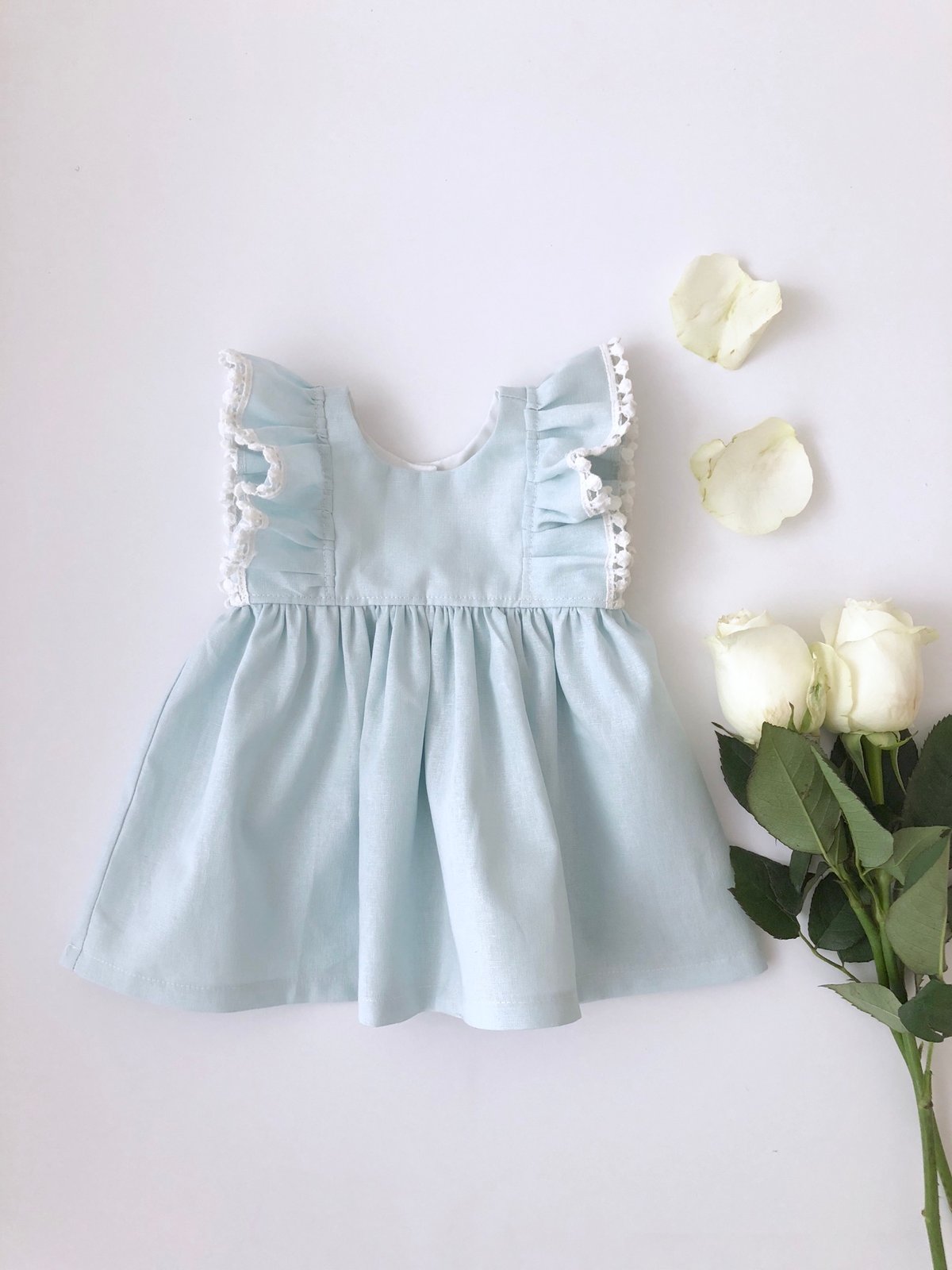 Image of Pale blue linen Kelsey dress 