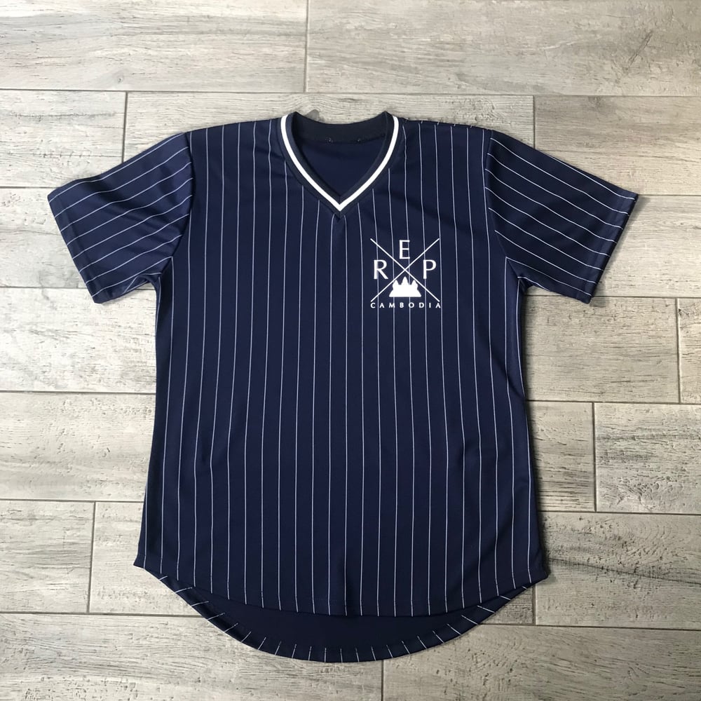 Image of Pinstripe V-neck Jerseys