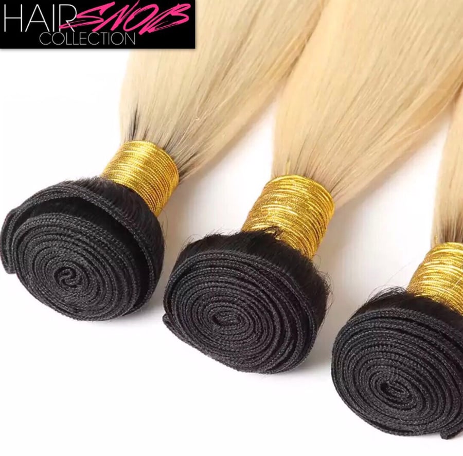 Image of Ombré Platinum Blonde #1B/#613 Straight