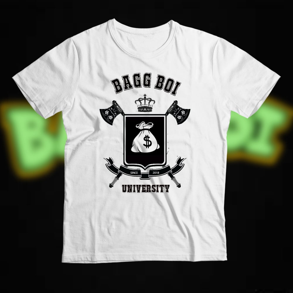 Image of Bagg Boi University Tee (White and Black)