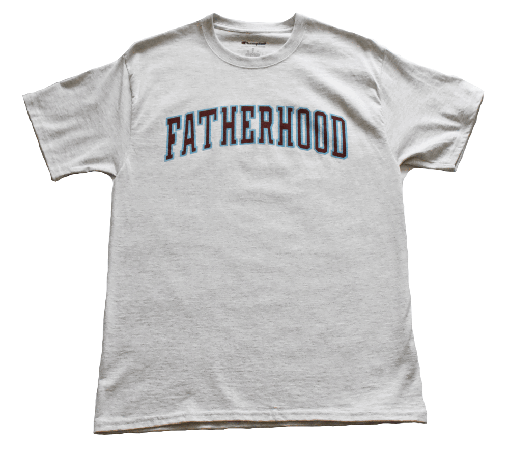 Image of FATHERHOOD COLLEGIATE TEE - ASH GREY