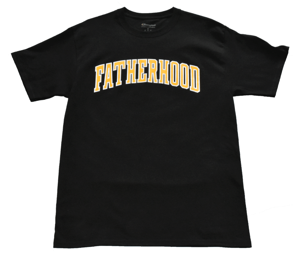 Image of FATHERHOOD COLLEGIATE TEE - BLACK