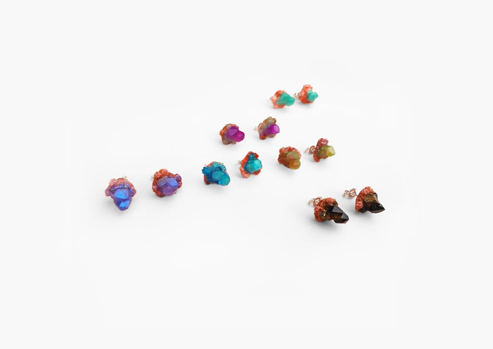 Image of DESERT CRYSTAL CLUSTER STUDS - Heavenly Bodies